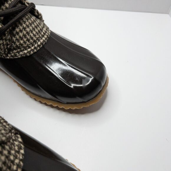 G.H. Bass Duck Boots Women’s 6 Houndstooth Waterproof Winter Rain Snow Boot - Picture 9 of 16